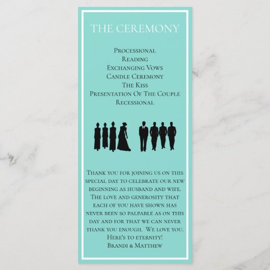 Bruid & Co Wedding Suite Elegante Ceremonie Bruid Programmakaart (Achterkant)