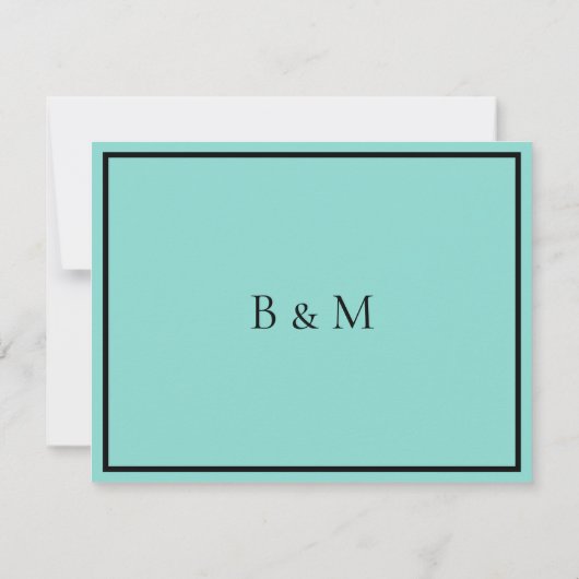 Bruid & Co Wedding Suite Modern Blauwgroen Blauw Save The Date (Achterkant)