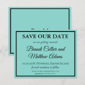Bruid & Co Wedding Suite Modern Blauwgroen Blauw Save The Date (Voorkant / Achterkant)