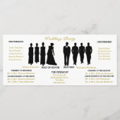 BRUID & CO Wit & Goud Polka Dot Trouwfeest Programmakaart (Achterkant)