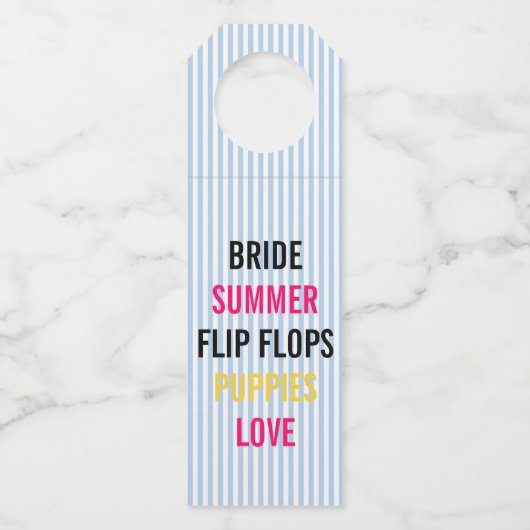 Bruid & Company Summer Lovin Bruiloftsshower Bruid Flessenhanger (Voorkant)