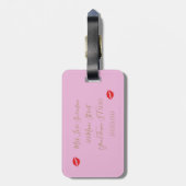 Bruid Couture & Glam Roze Bruiloft Feest Bagagelabel (Achterkant verticaal)