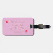 Bruid Couture & Glam Roze Bruiloft Feest Bagagelabel (Achterkant horizontaal)