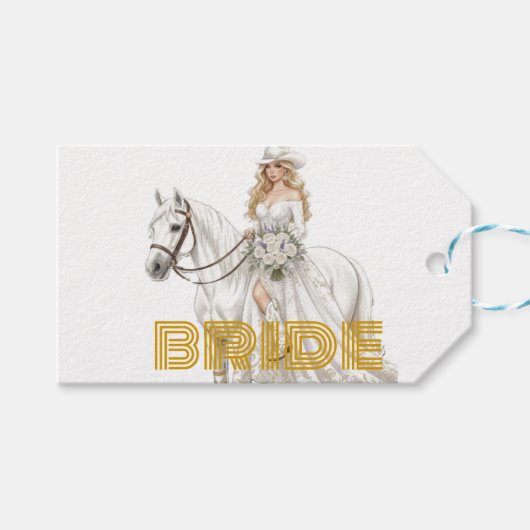 bruid cowgirl cadeaulabel (Voorkant (Horizontaal))