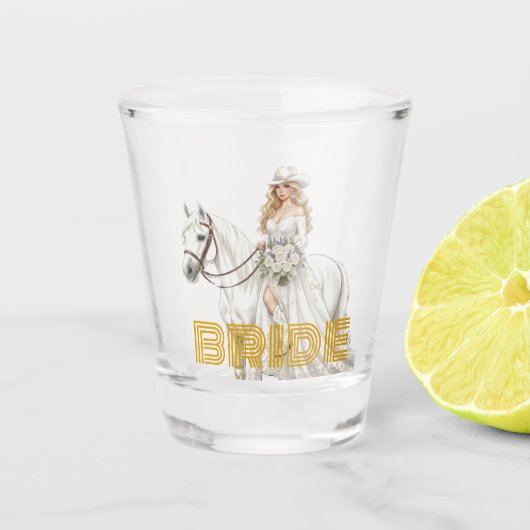 bruid cowgirl shot glas (Voorkant)