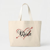Bruid Cupido Pijl Hart Grote Tote Bag (Voorkant)