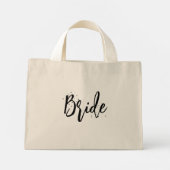 Bruid Cute Fun Kalligrafie Script Eenvoudig Zwart Mini Tote Bag (Achterkant)