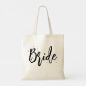 Bruid Cute Fun Kalligrafie Script Eenvoudig Zwart Tote Bag (Achterkant)