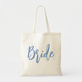 Bruid Cute Leuke Kalligrafie Script Eenvoudig Blau Tote Bag