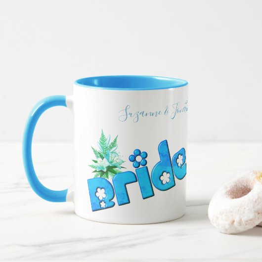 Bruid Cute Persoonlijke Trouwdag Mok (Met donut)