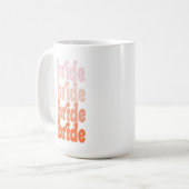 Bruid cute retro oranje, gepersonaliseerd koffiemok (Voorkant links)