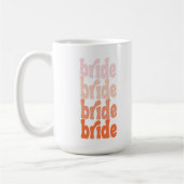 Bruid cute retro oranje, gepersonaliseerd koffiemok (Links)