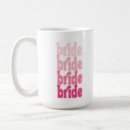 Bruid cute retro roze, gepersonaliseerd met naam koffiemok