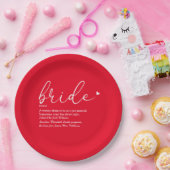 Bruid Definitie Bruidsfeest Chic Script Rood Papieren Bordje (Feest)