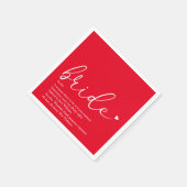 Bruid Definitie Bruidsfeest Chic Script Rood Servet (Hoek)