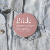 Bruid Definitie, Bruidsfeest Feest Roze Ronde Button 4,0 Cm (In situ)