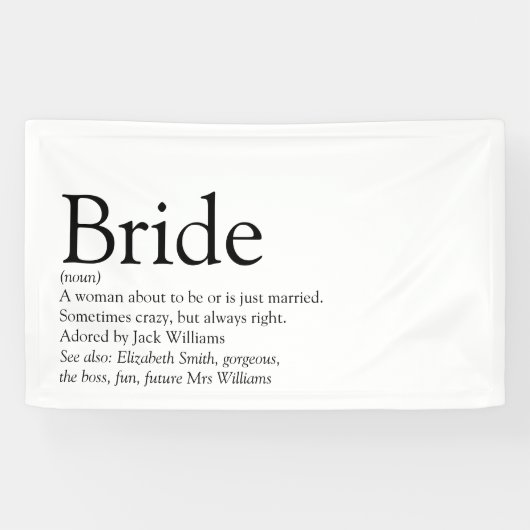 Bruid Definitie Bruidsfeest Huwelijk Spandoek (Horizontaal)