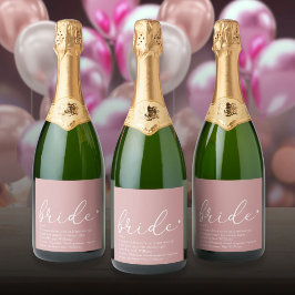 Bruid Definitie Bruidsfeest Roze Script Sparkling Wijnetiket