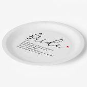 Bruid Definitie Bruidsfeest Script Modern Papieren Bordje (Gekanteld)