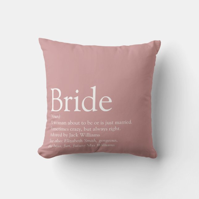 Bruid Definitie Bruidsfeest Stof Roze Roze Kussen (Voorkant)