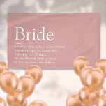 Bruid Definitie Bruidsfeest Stof Roze Spandoek<br><div class="desc">Personaliseer met de definitie van de bruid om een uniek cadeau te maken voor bruidsfeesten,  vrijgezellenfeesten en bruiloften. Een perfecte manier om haar te laten zien hoe geweldig ze is op haar grote dag en een perfect aandenken voor de rest van haar leven. Ontworpen door Thisisnotme©</div>