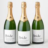 Bruid Definitie, Bruidsfeest, Trouwen Sparkling Wijnetiket (Flessen)