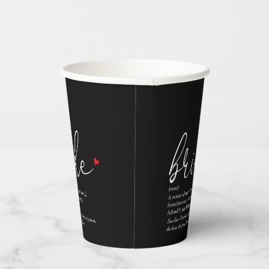 Bruid Definitie Bruidsfeest Zwart En Rood Papieren Bekers (Rechts)