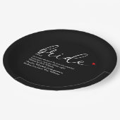 Bruid Definitie Bruidsfeest Zwart En Rood Papieren Bordje (Gekanteld)