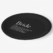 Bruid Definitie Bruidsfeest Zwart en Wit Papieren Bordje (Gekanteld)