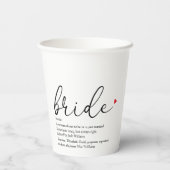 Bruid Definitie  Bruidsuitnodiging Script Modern Papieren Bekers (Achterkant)