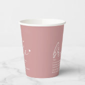 Bruid Definitie Bruiloft Stof Roze Papieren Bekers (Links)