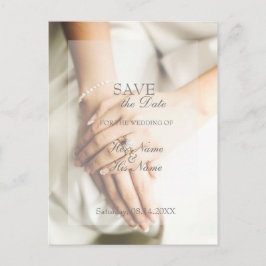 Bruid Diamond Ring Bruiloft Save the Date Aankondigingskaart