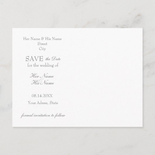 Bruid Diamond Ring Bruiloft Save the Date Aankondigingskaart (Achterkant)