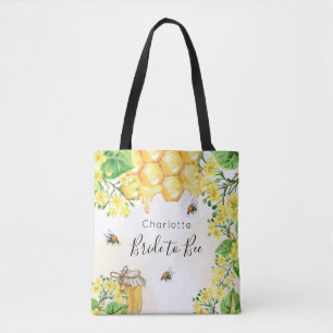 Bruid die bijen wordt bijen honing gele bloemen tote bag