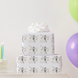 Bruid die bloost in bloei Cheert Bruid & Bruidegom Cadeaupapier