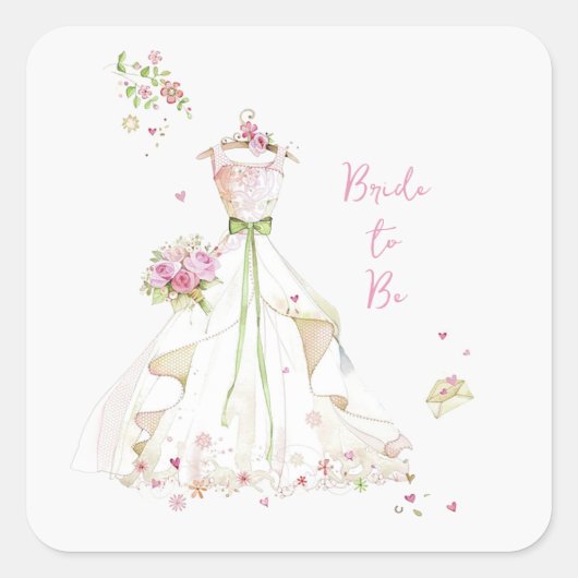 Bruid die bloost in bloei vierkante sticker (Voorkant)