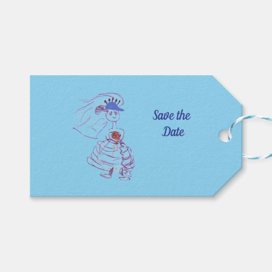 Bruid die een honkbalfan is cadeaulabel (Voorkant (Horizontaal))