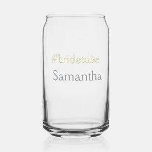 bruid die gaat trouwen hashtag vrijgezellenfeest b blikvorm glas