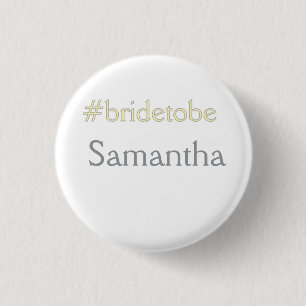 bruid die gaat trouwen hashtag vrijgezellenfeest b ronde button 3,2 cm