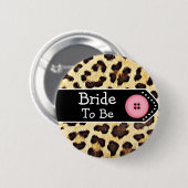 Bruid die gaat trouwen Luipaardprint Bruidsdouche Ronde Button 5,7 Cm (Voorkant /achterkant)