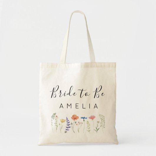 Bruid die gaat trouwen  Wildflower bruidsmeisje na Tote Bag (Voorkant)