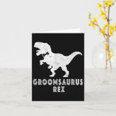 Bruid Dinosaurus Rex Groomsaurus Bruidegom Verlovi Kaart (Gele Bloem)