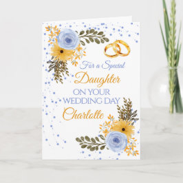 Bruid Dochter Trouwdag Bloemige Felicitaties Kaart