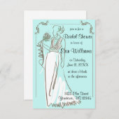 Bruid Dress Sketch Bruids Douche Uitnodiging (Voorkant / Achterkant)