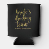 Bruid Drink Team Goud Glitter Bachelorette Blikjeskoeler (Voorkant)