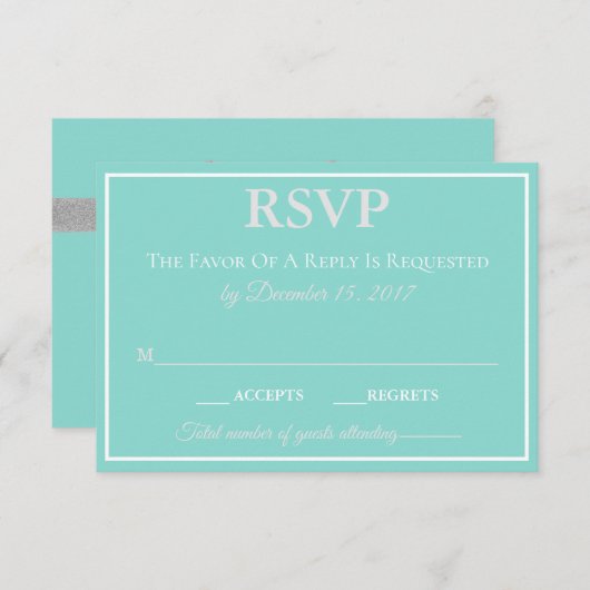 BRUID een vleugje zilver traditionele bruiloft sui RSVP Kaartje (Voorkant / Achterkant)