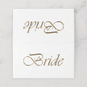 Bruid Elegant gouden script Gereserveerd Huwelijk  Plaatskaartje (Buitenkant ongevouwen)