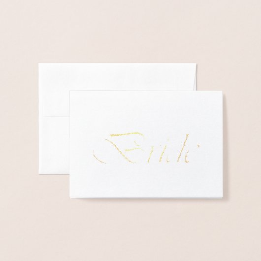 Bruid Elegant gouden script Gereserveerde bruiloft Folie Kaarten (Voorkant met envelop)