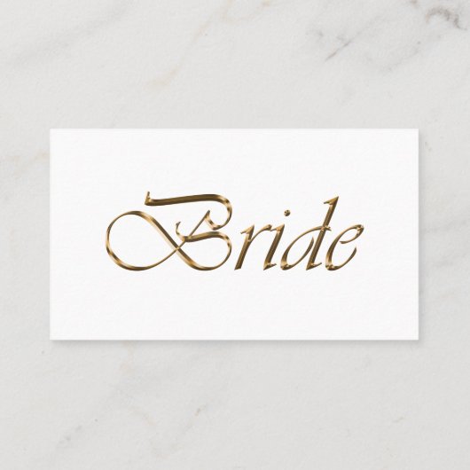 Bruid Elegant gouden script Gereserveerde Trouwtaf Plaatskaartje (Achterkant)