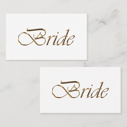 Bruid Elegant gouden script Gereserveerde Trouwtaf Plaatskaartje (Voorkant / Achterkant)